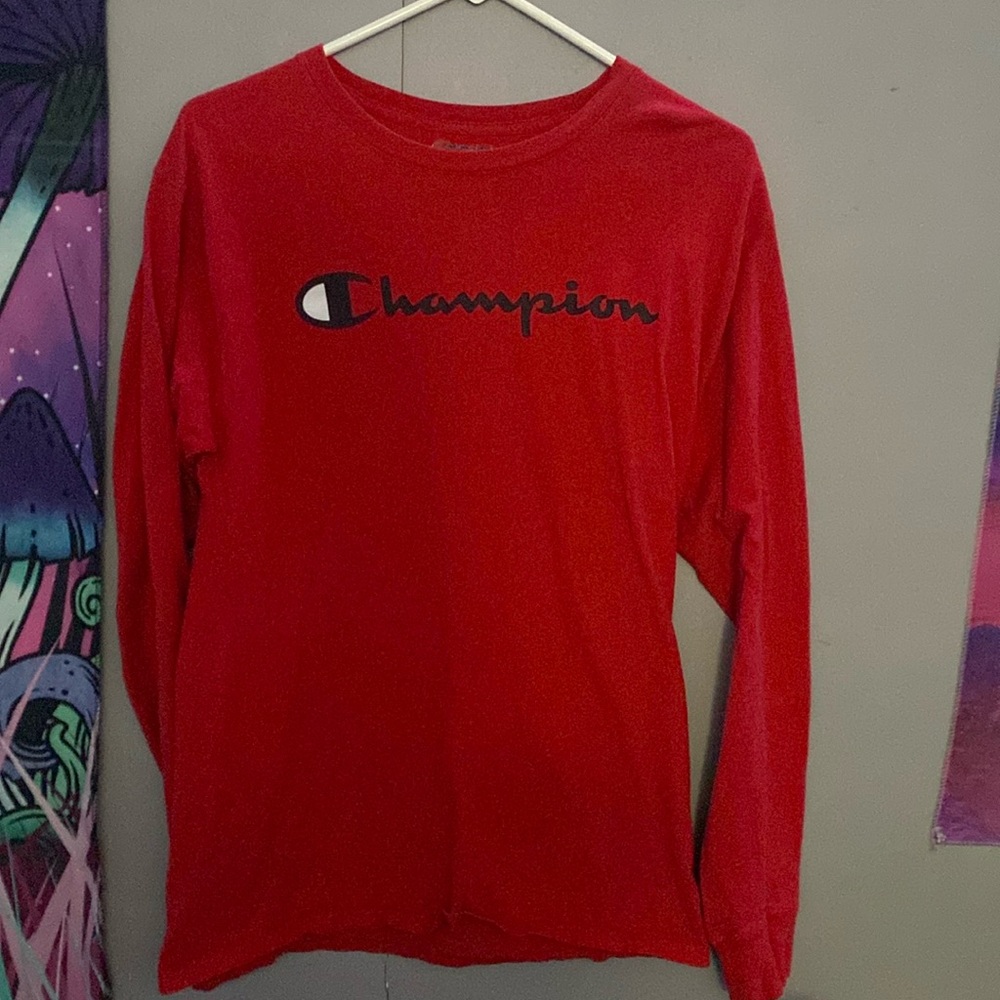 red champion long sleeve size medium